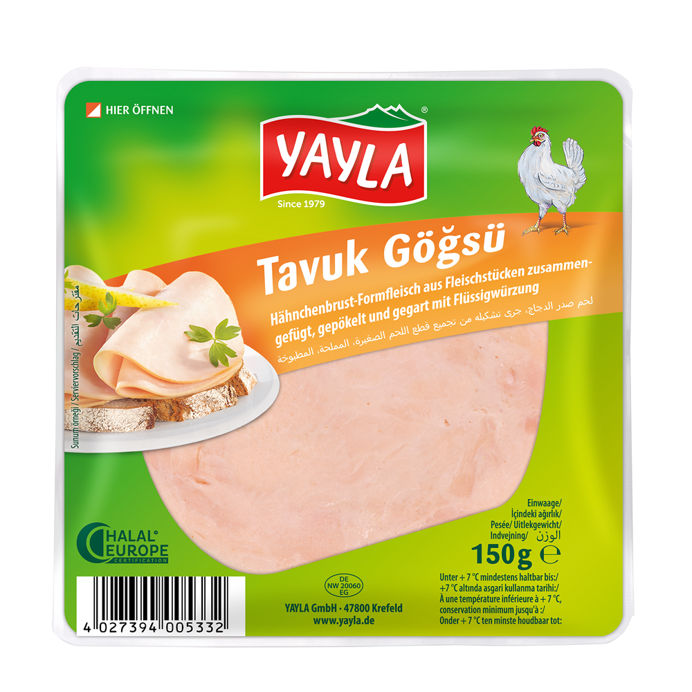 Yayla Hähnchenbrustscheiben - Tavuk Göğsü Dilim 150g