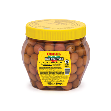 Cebel Çizik Yesil Zeytin-  Geritzte Grüne Oliven mit Stein XS 500g