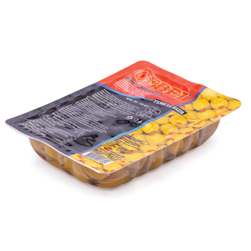 Cebel Kirmizi Biberli Çekirdeksiz Yesil Zeytin-  Grüne kernlose Oliven mit roter Paprika XL 200g
